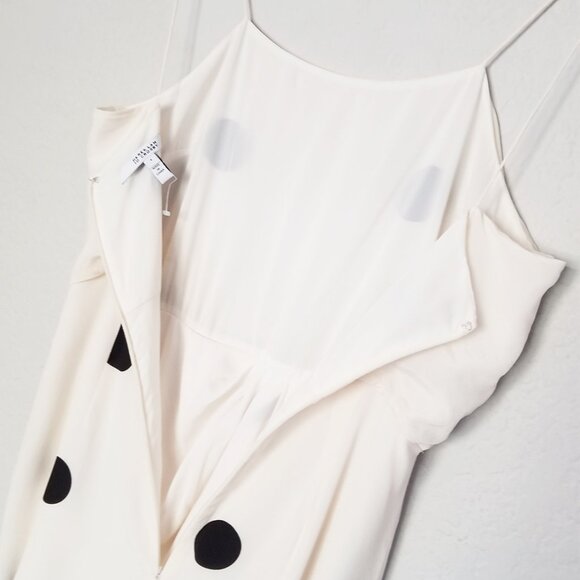 Derek Lam 10 Crosby Cream Polka Dots Cami Midi Dress Size 4 Silk Blend Wrap $550 - Picture 10 of 15
